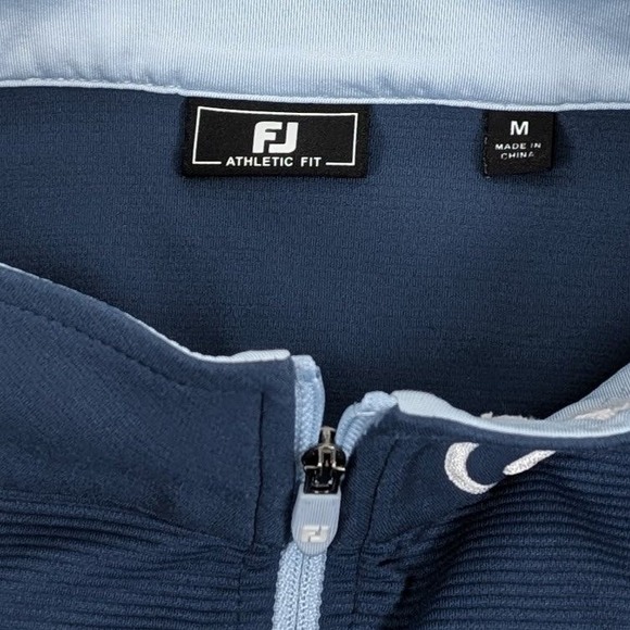 FootJoy Tour Issue Ottoman Knit Vest Mens Navy Blue Full Zip Athletic Fit - Picture 3 of 7